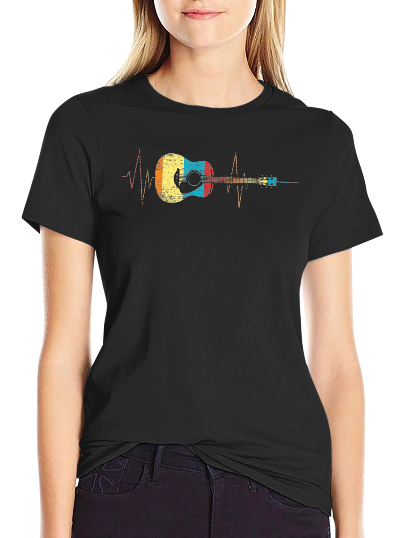 Guitar Heartbeat Graphic T-Shirt