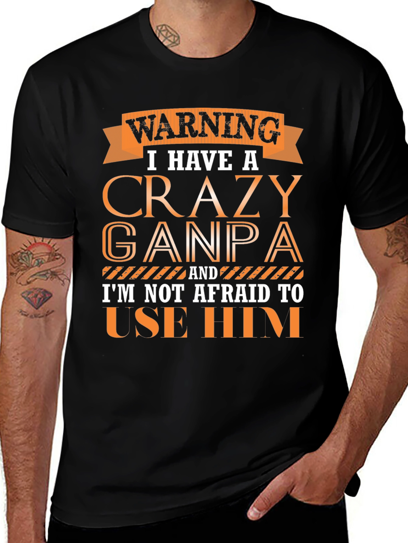 Crazy Ganpa T-Shirt - Novelty Funny Grandpa Tee