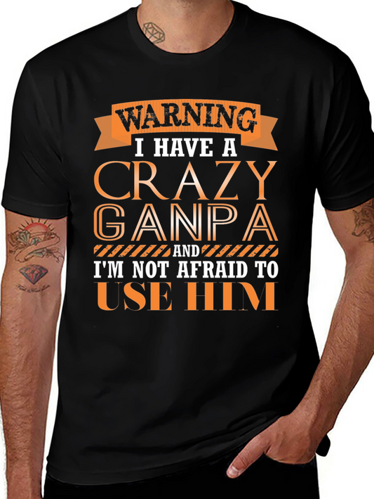 Crazy Ganpa T-Shirt - Novelty Funny Grandpa Tee