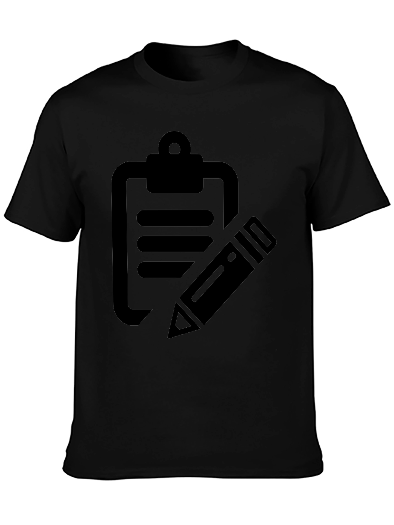 Clipboard & Pencil Graphic Tee - Black