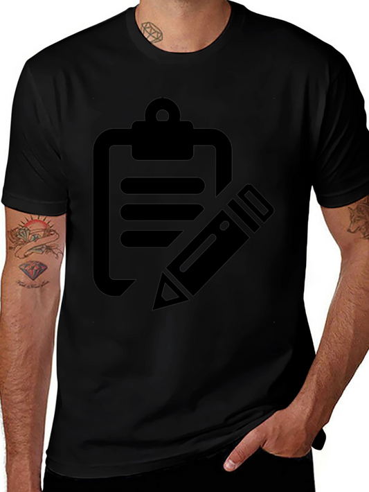 Clipboard & Pencil Graphic Tee - Black