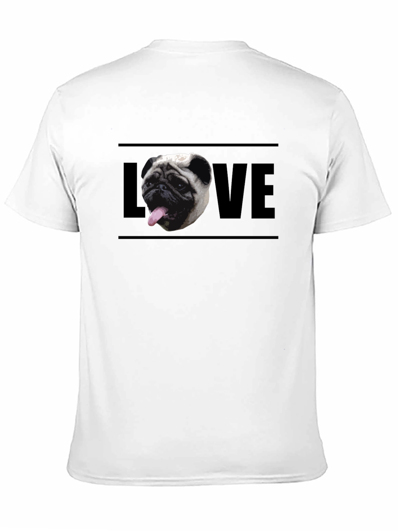 Pug Love Graphic Tee - Mens Black T-Shirt