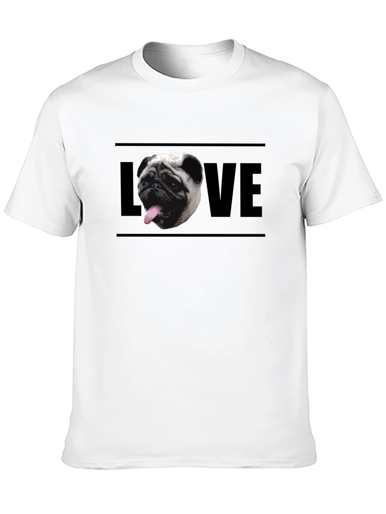Pug Love Graphic Tee - Mens Black T-Shirt