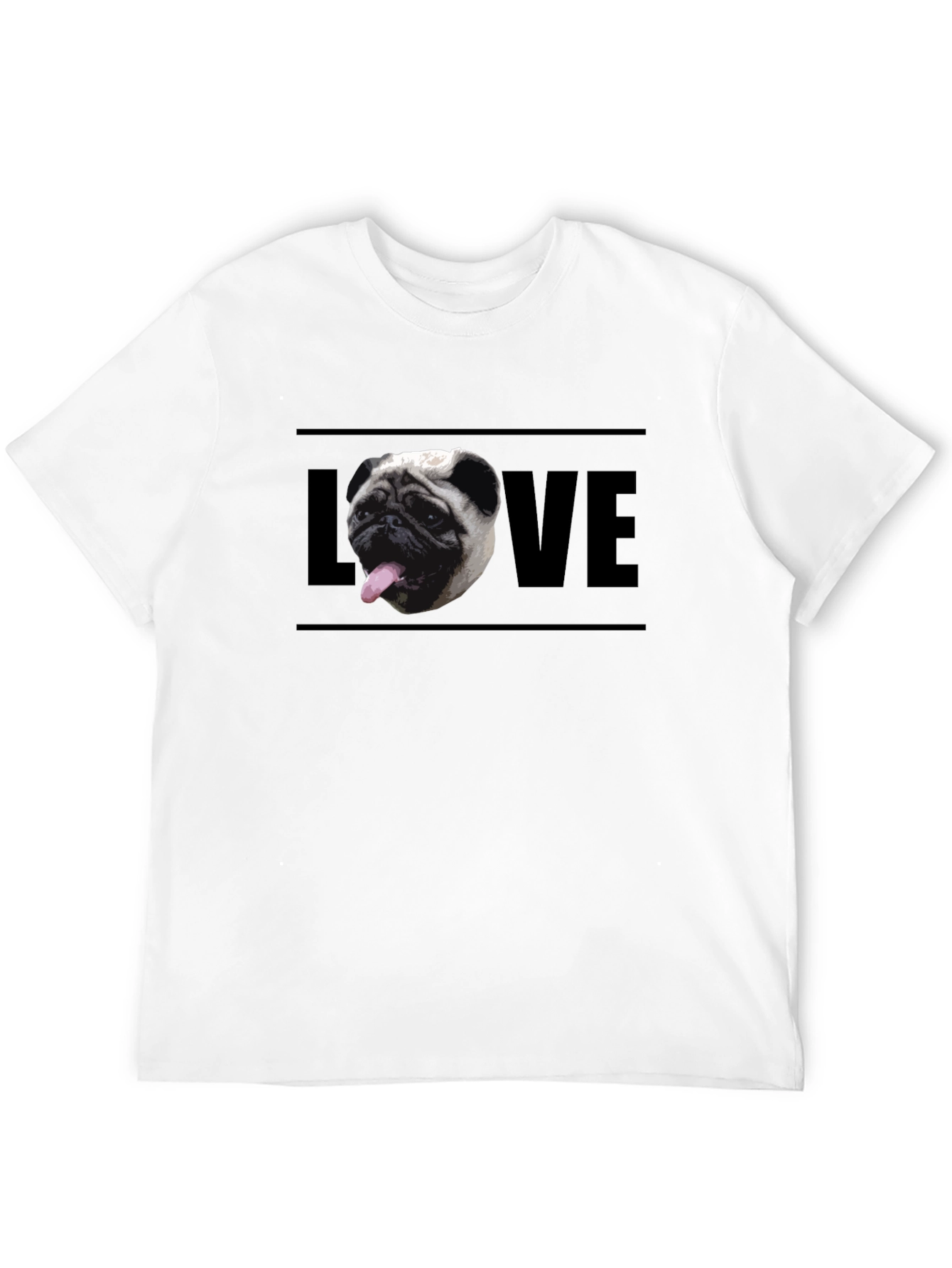 Pug Love Graphic Tee - Mens Black T-Shirt