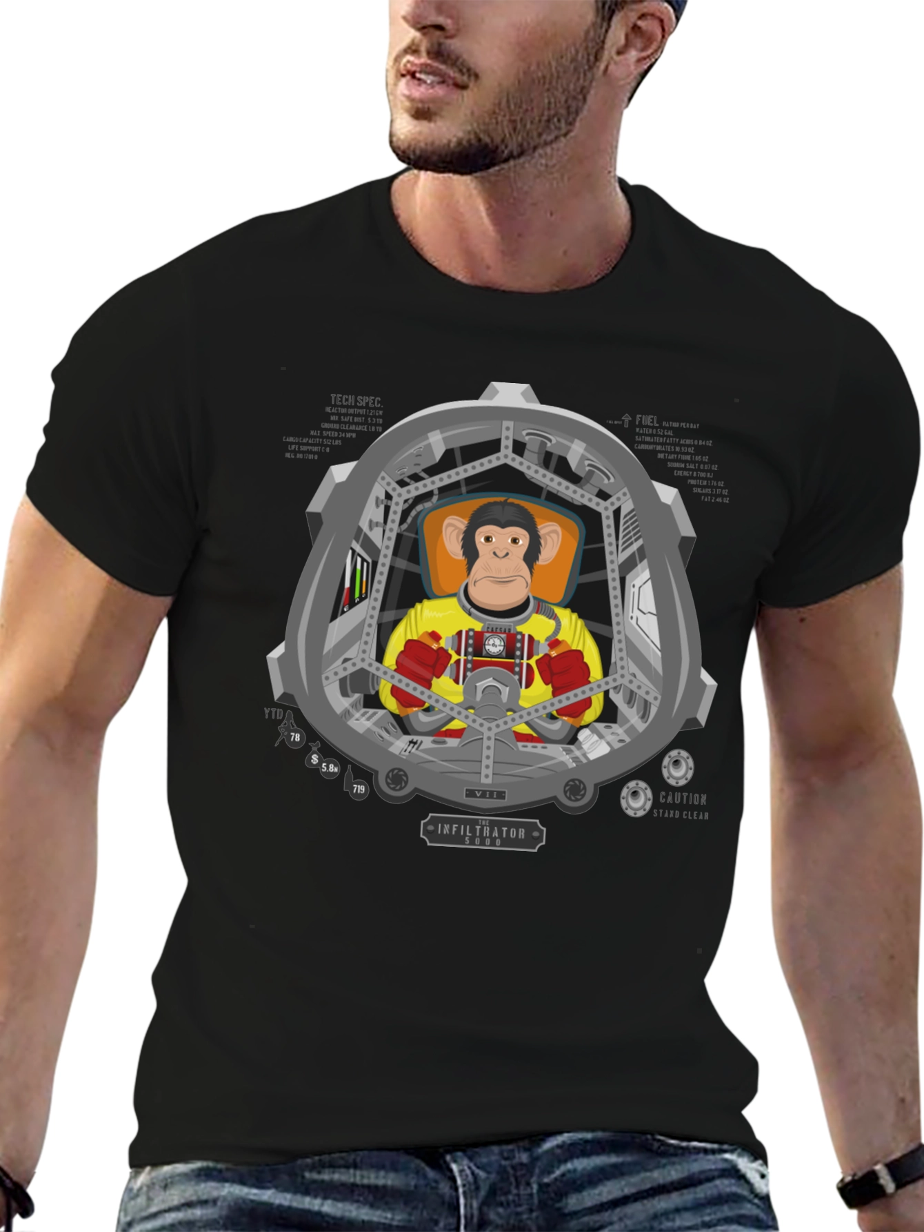 Ape Astronaut T-Shirt - Space Monkey Design
