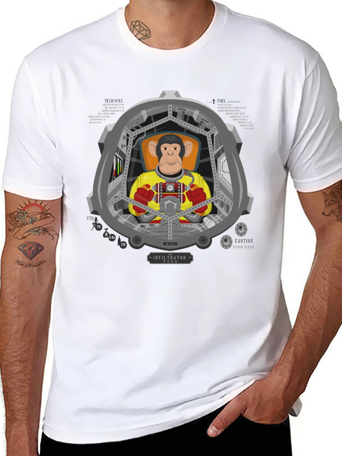 Ape Astronaut T-Shirt - Space Monkey Design