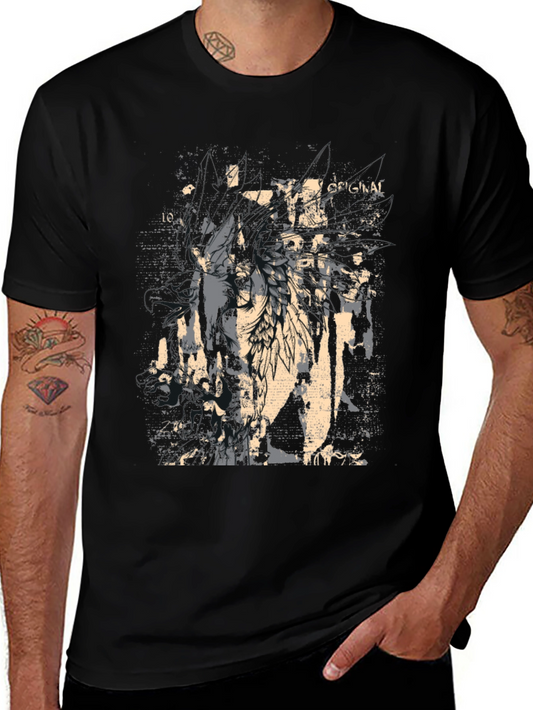 Grunge Graphic Print Black T-Shirt