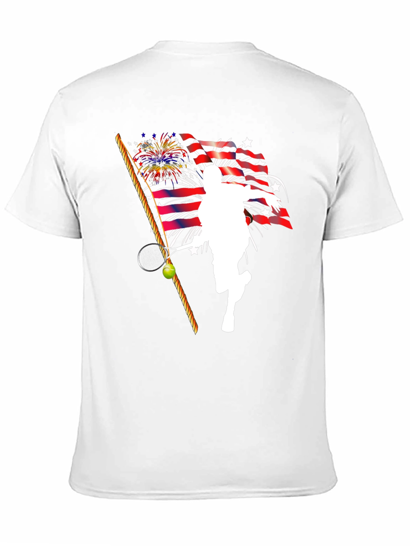 Patriotic Tennis Player Graphic T-Shirt