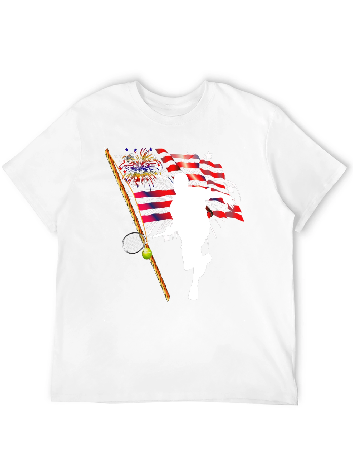 Patriotic Tennis Player Graphic T-Shirt