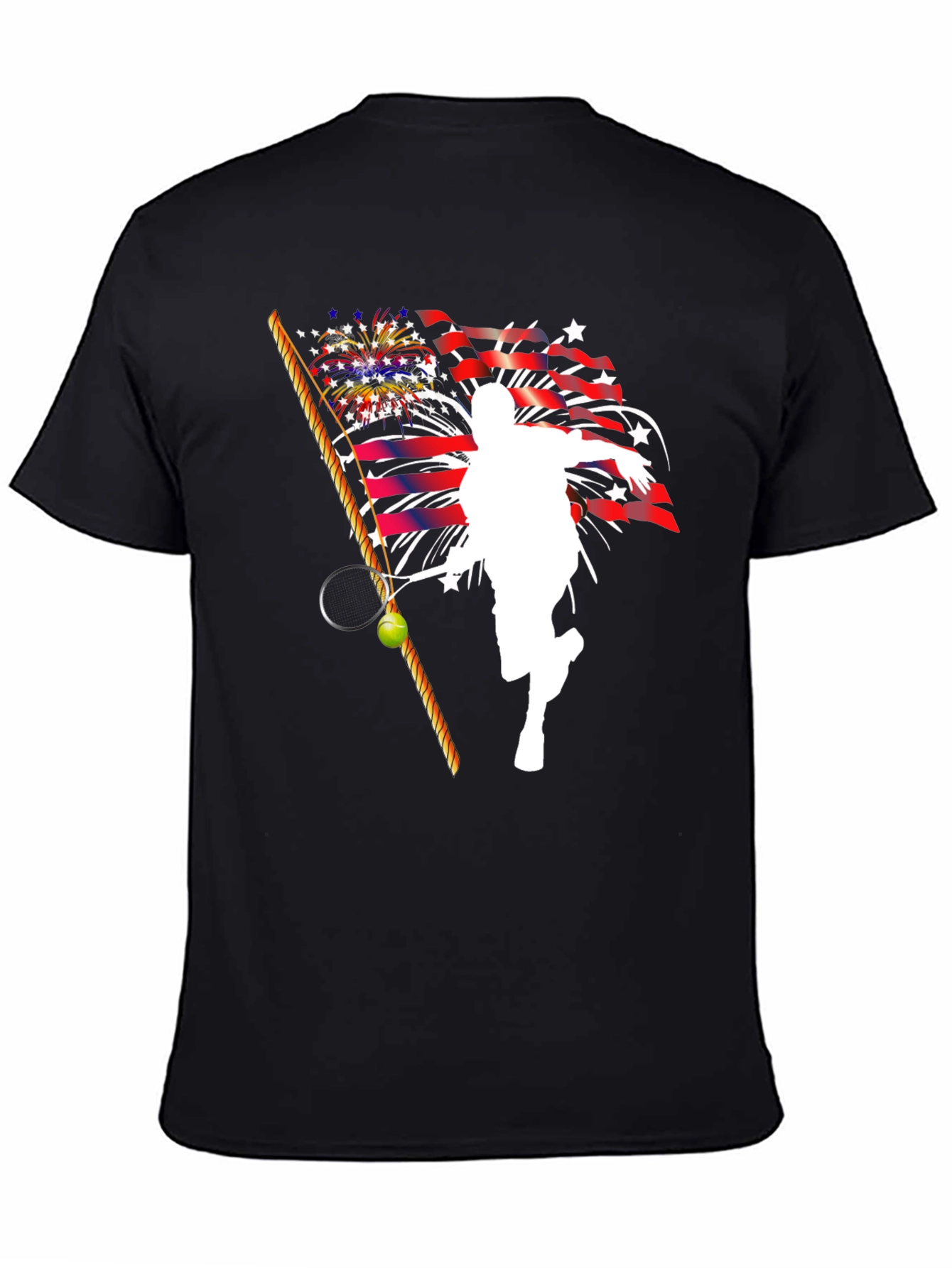 Patriotic Tennis Player Graphic T-Shirt