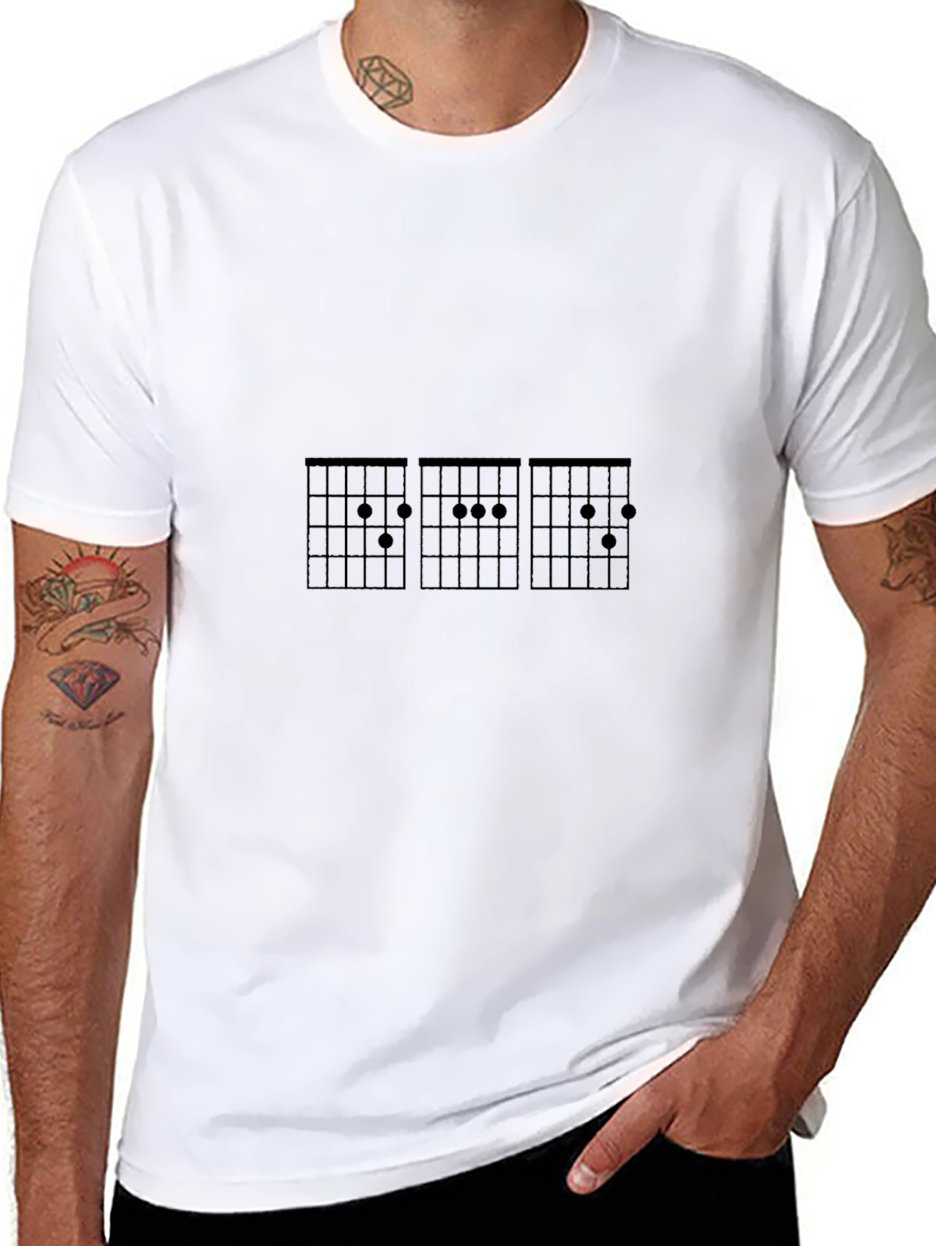 Guitar Chord Tee - Musicians Black T-Shirt