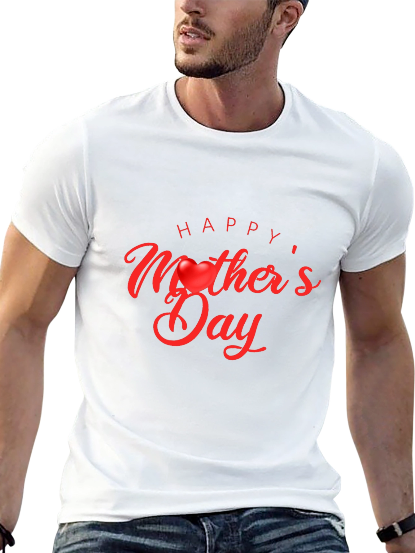 Happy Mothers Day T-Shirt - Black Cotton Blend