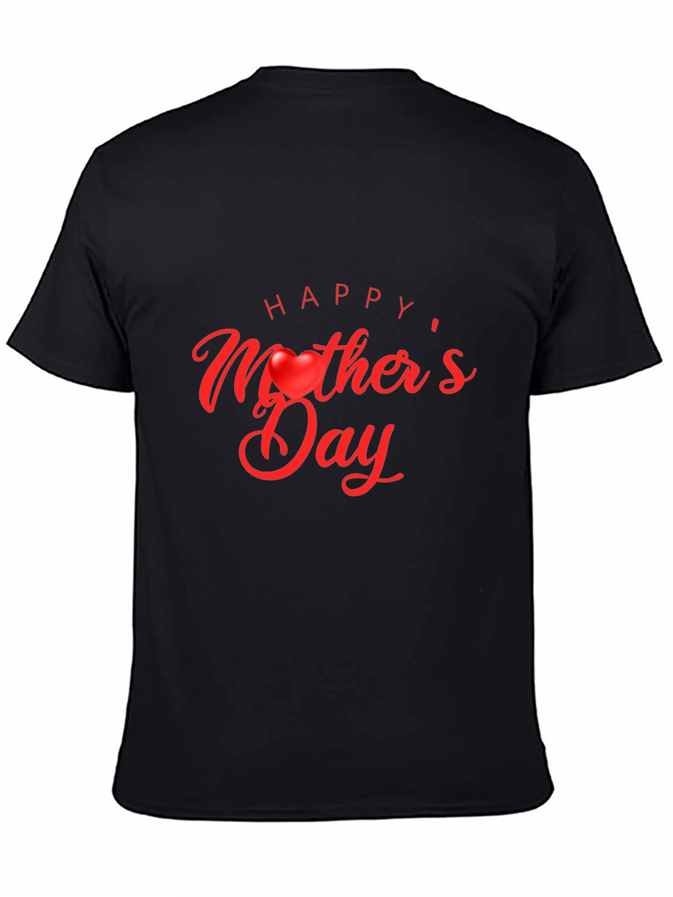 Happy Mothers Day T-Shirt - Black Cotton Blend