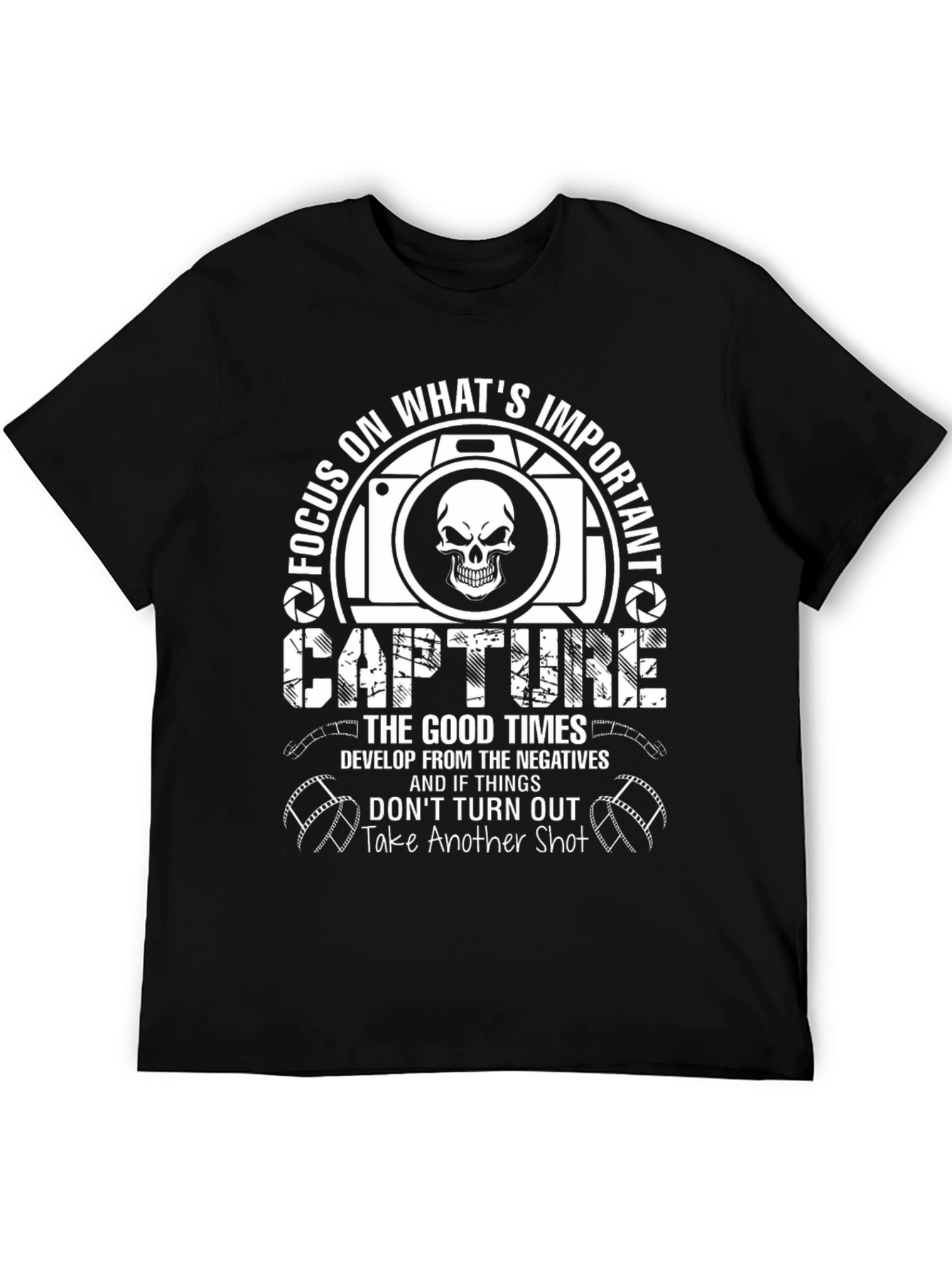 Focus On Whats Important Camera Skull T-Shirt