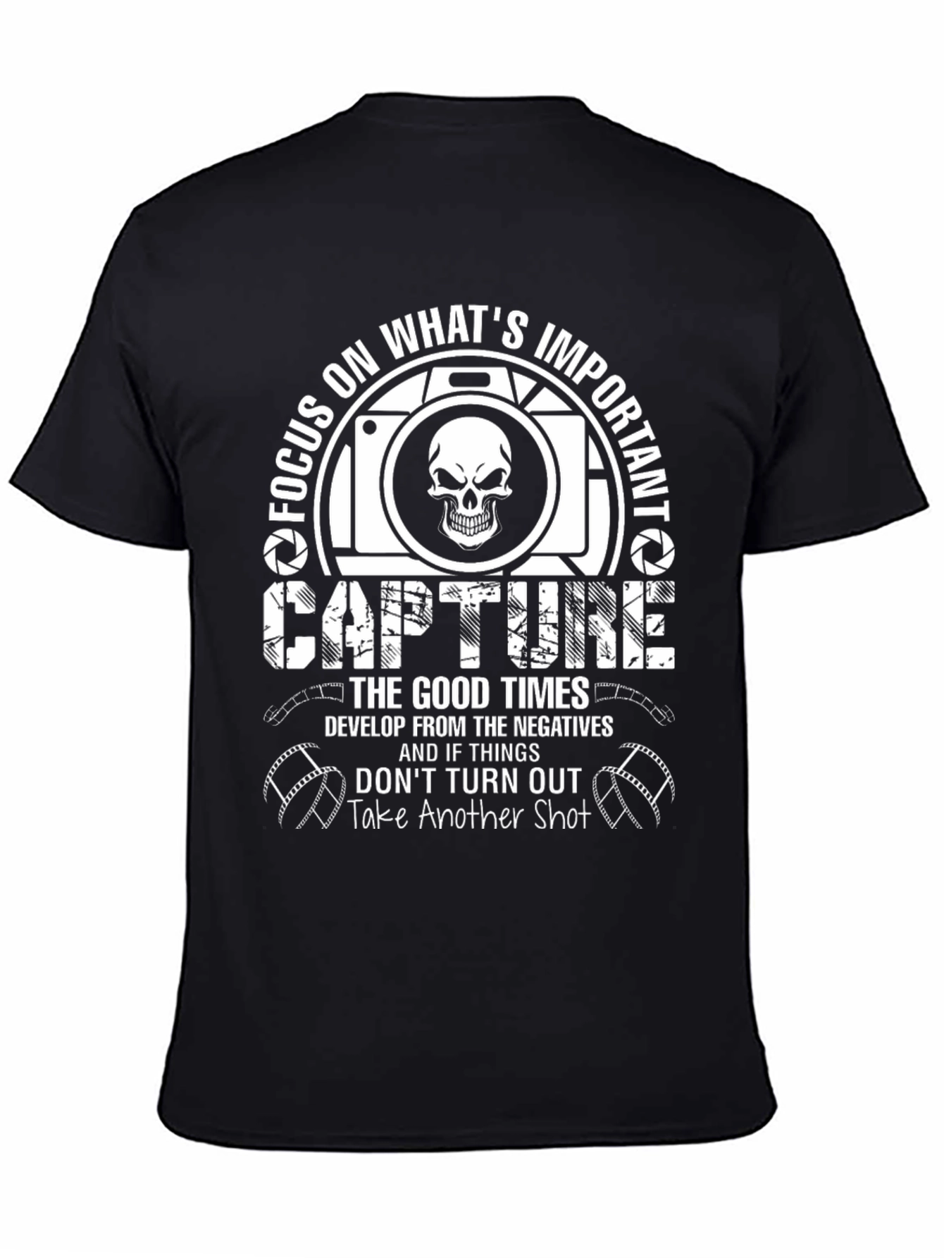 Focus On Whats Important Camera Skull T-Shirt