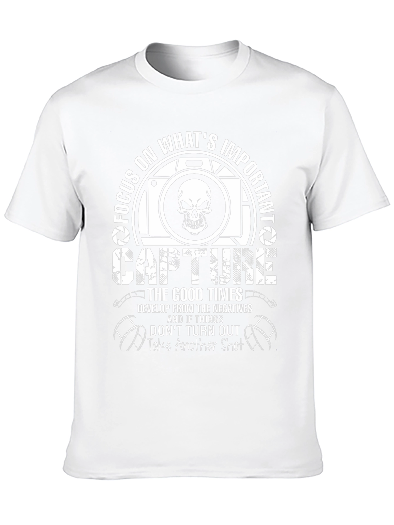 Focus On Whats Important Camera Skull T-Shirt