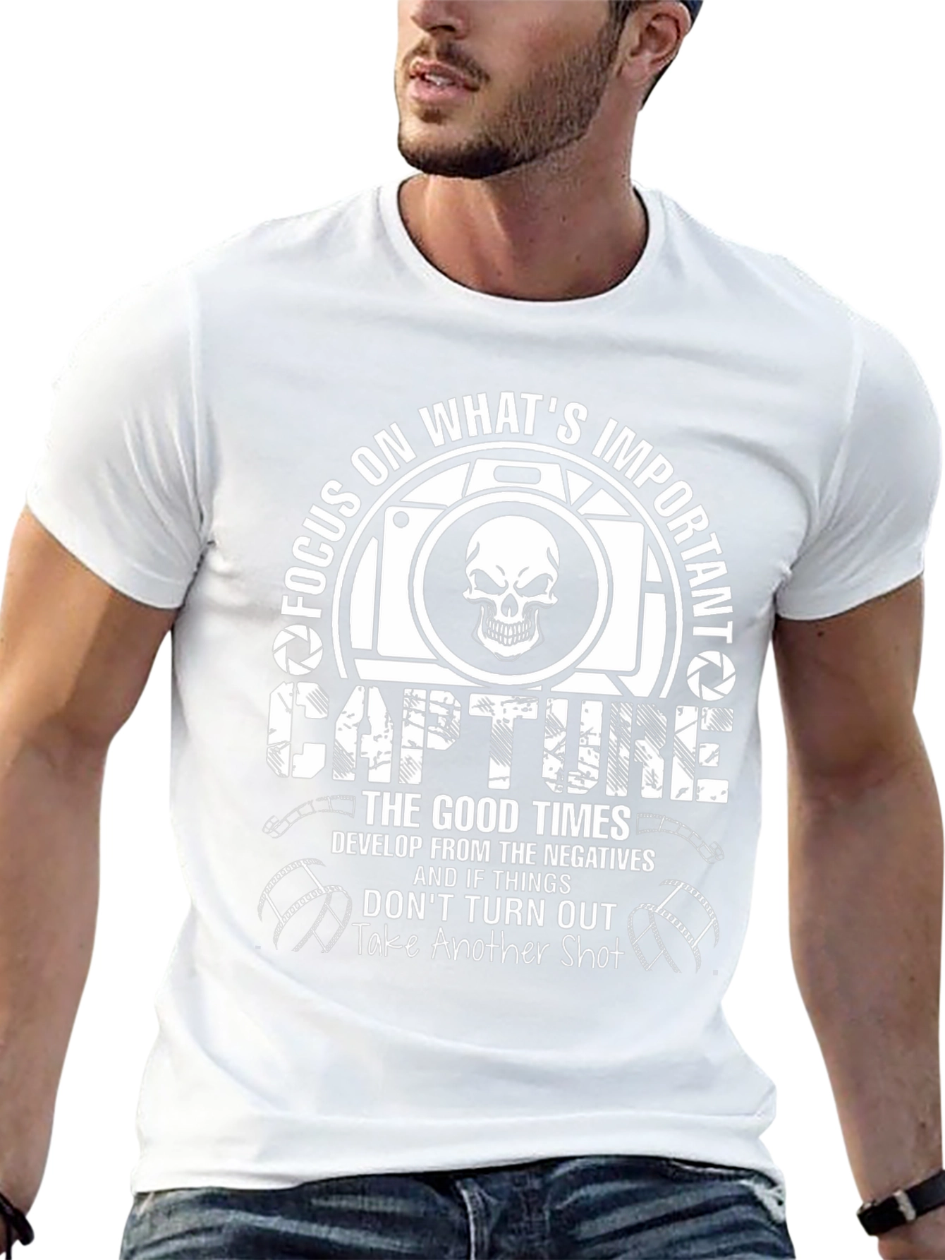 Focus On Whats Important Camera Skull T-Shirt