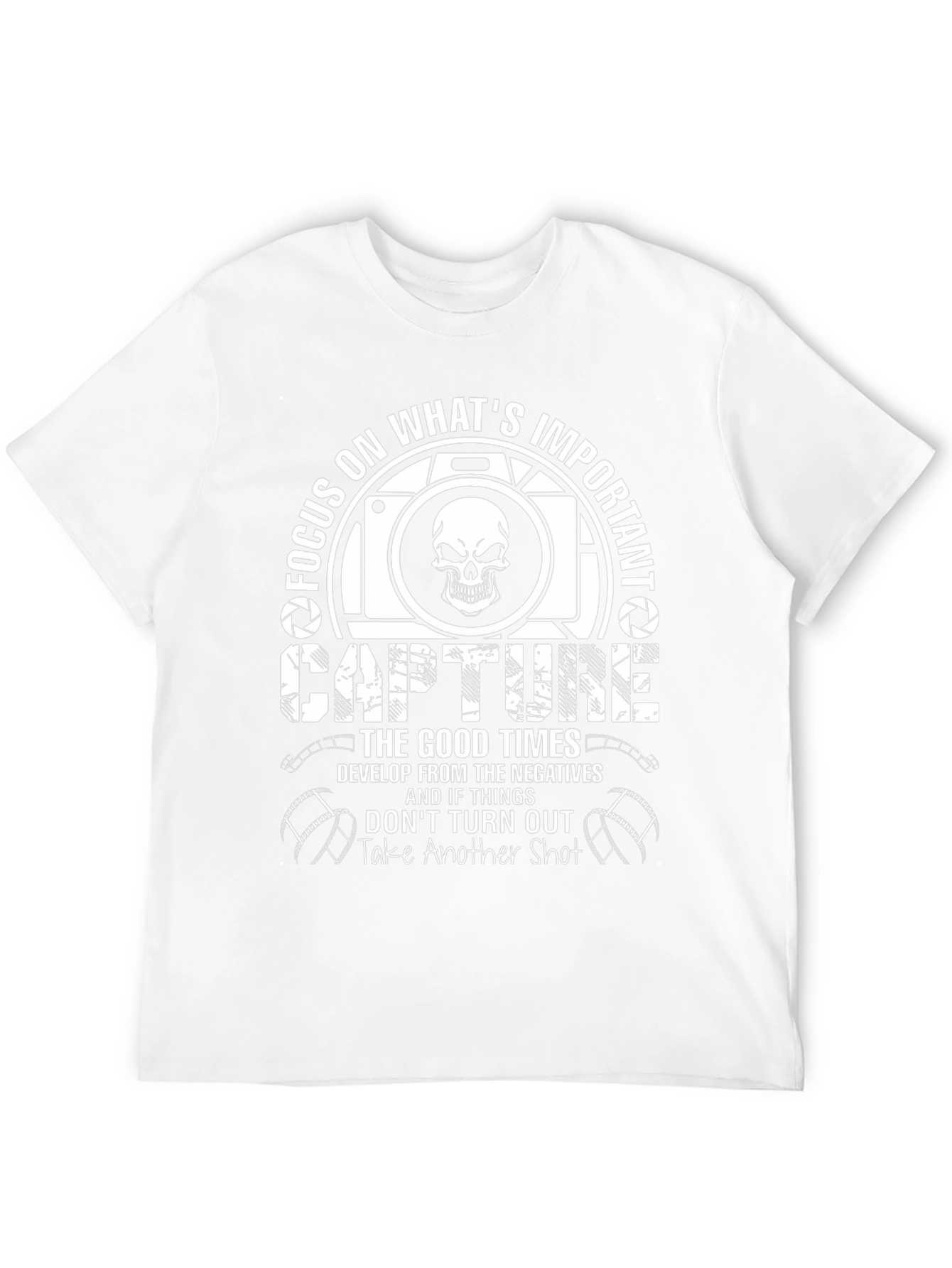 Focus On Whats Important Camera Skull T-Shirt