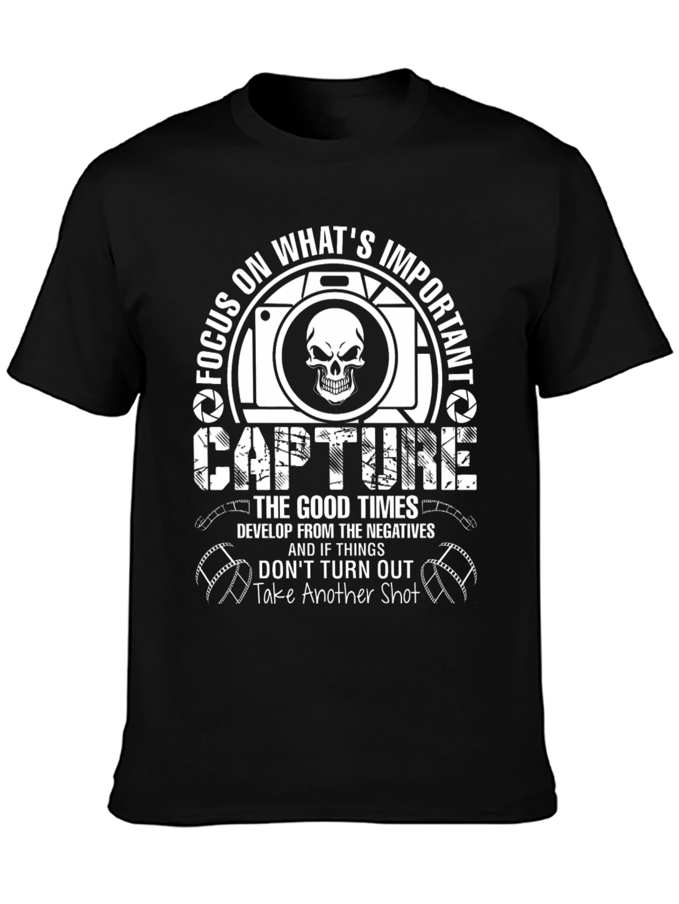 Focus On Whats Important Camera Skull T-Shirt