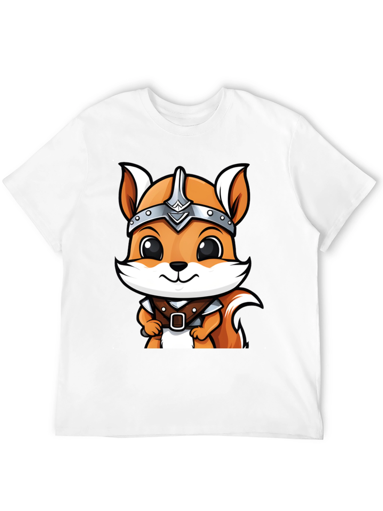 Viking Squirrel Cartoon Black T-Shirt