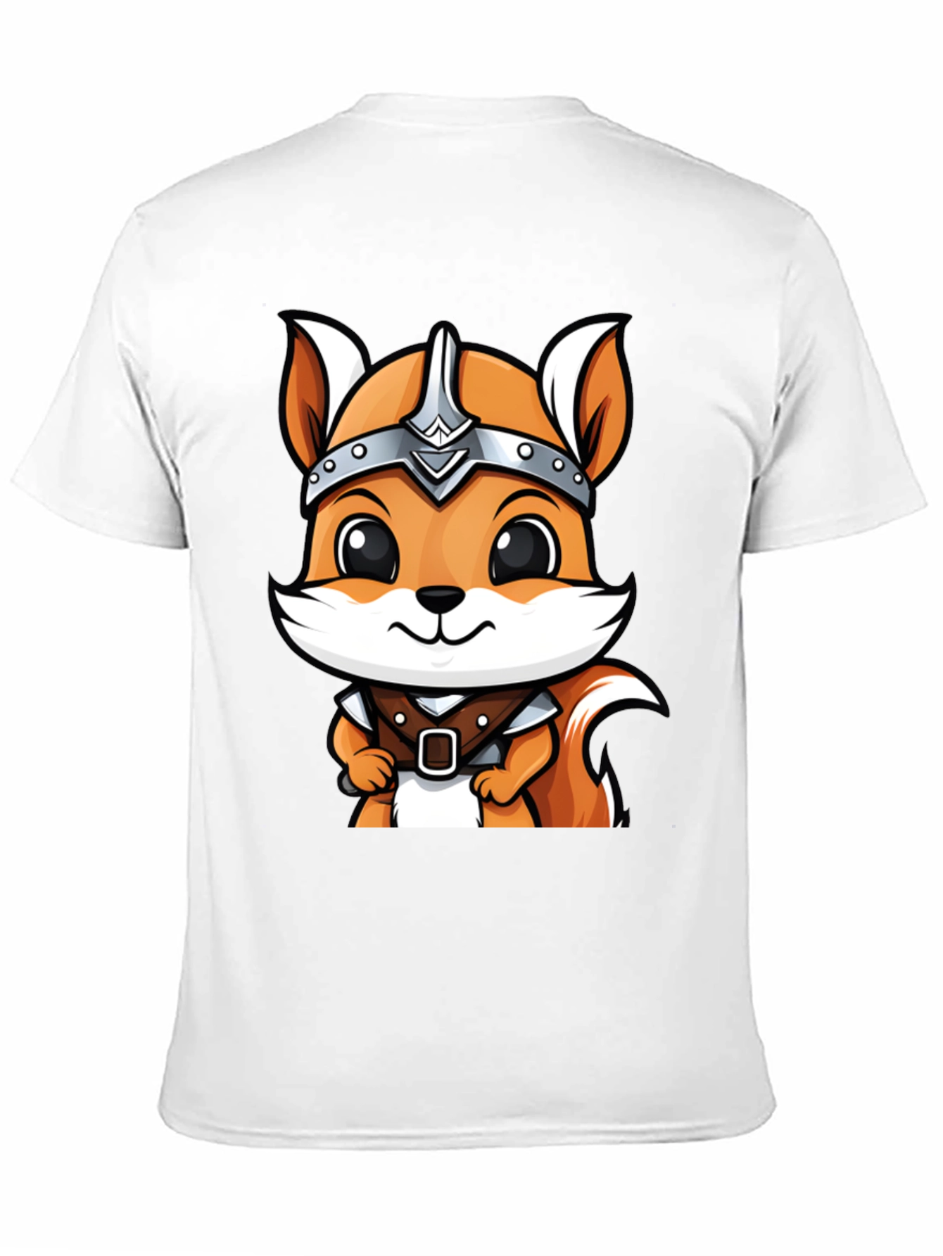 Viking Squirrel Cartoon Black T-Shirt