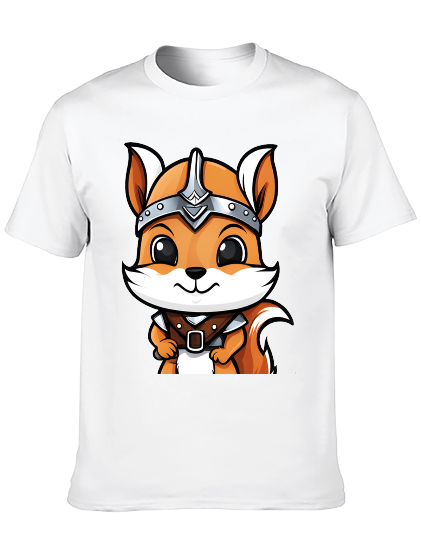 Viking Squirrel Cartoon Black T-Shirt