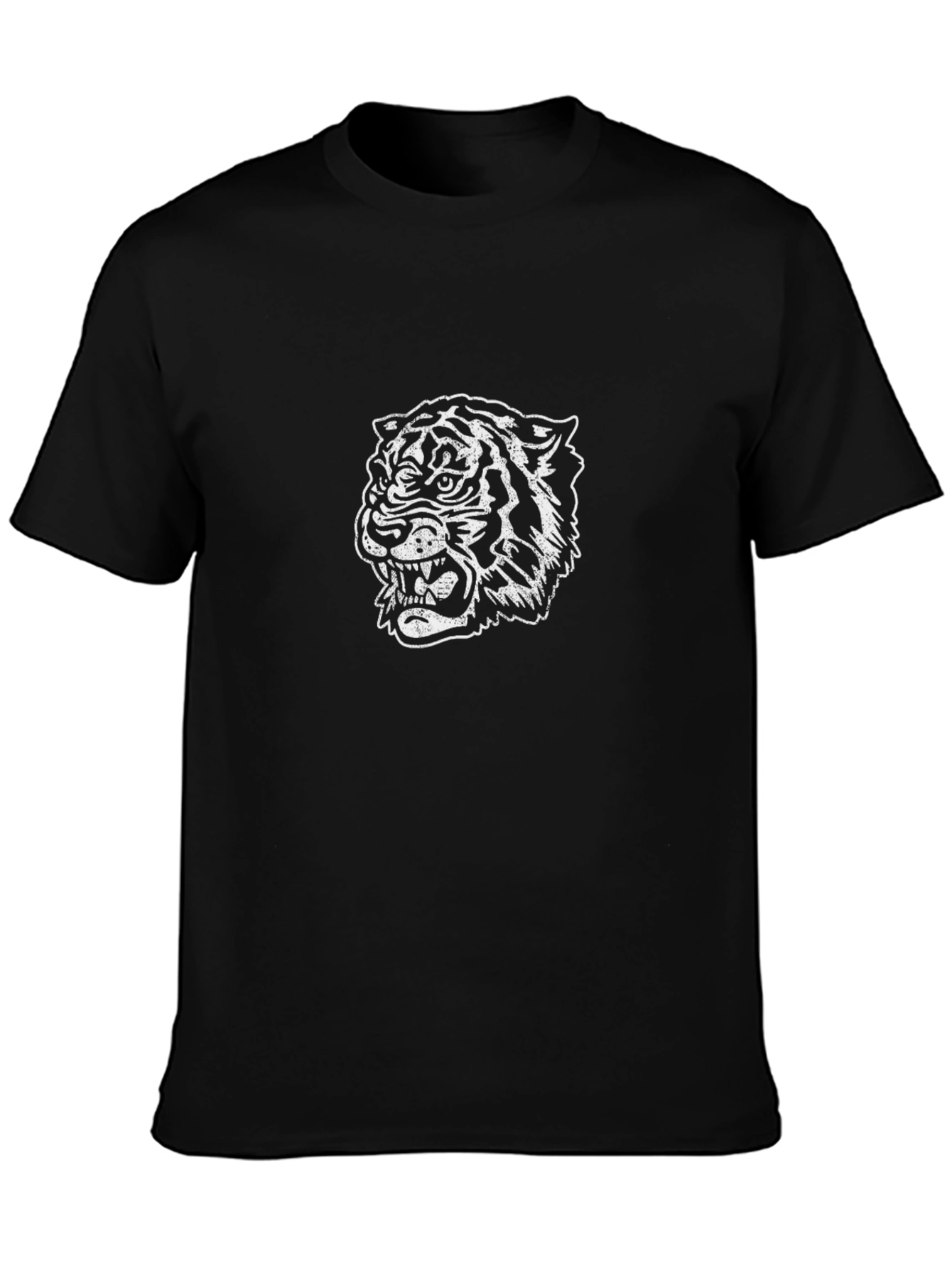 Tiger Graphic Tee - Mens Black Cotton T-Shirt