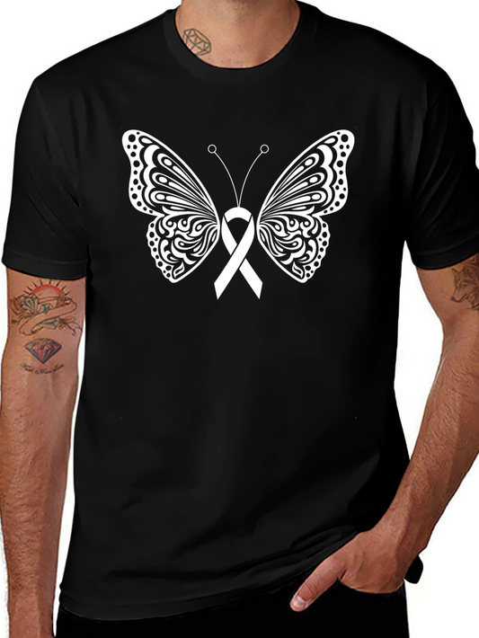 Butterfly Ribbon Graphic T-Shirt - Black