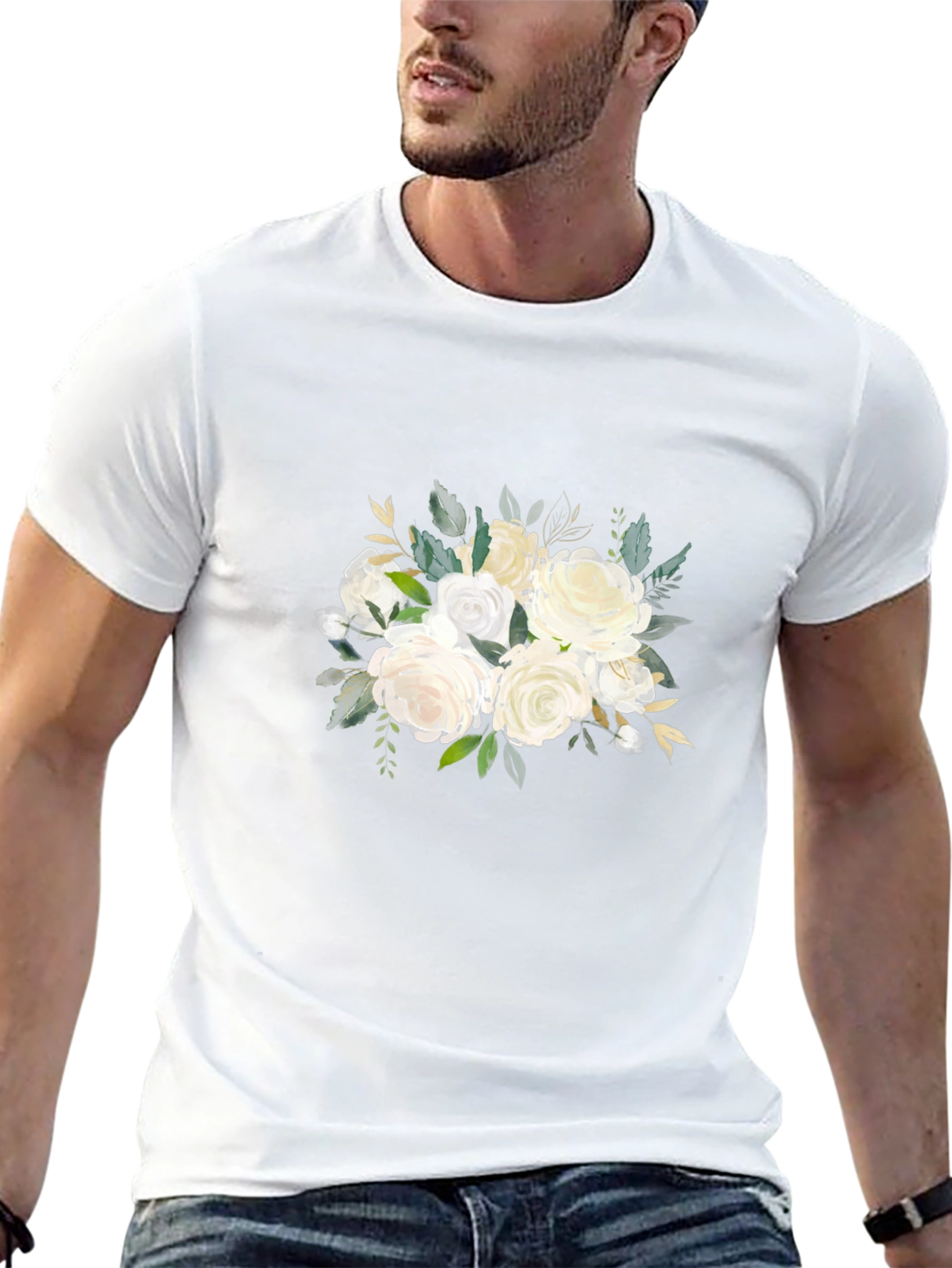 Elegant Floral Bouquet Graphic T-Shirt