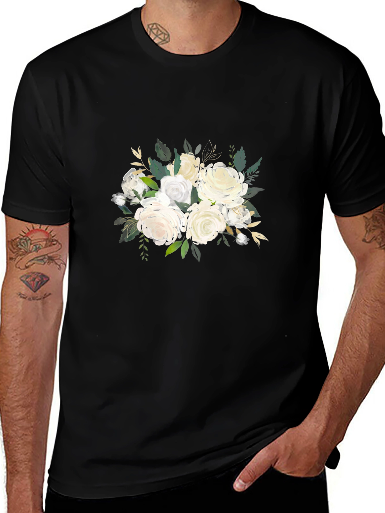 Elegant Floral Bouquet Graphic T-Shirt