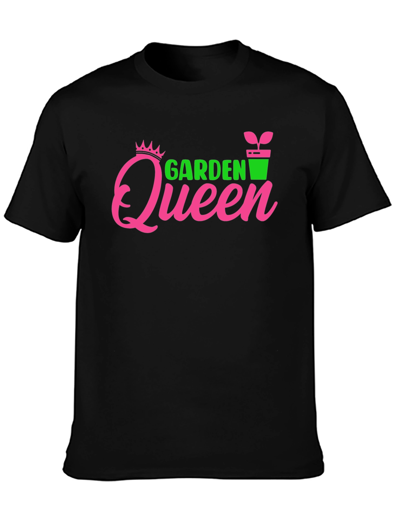 Garden Queen Graphic Tee - Black Cotton T-Shirt