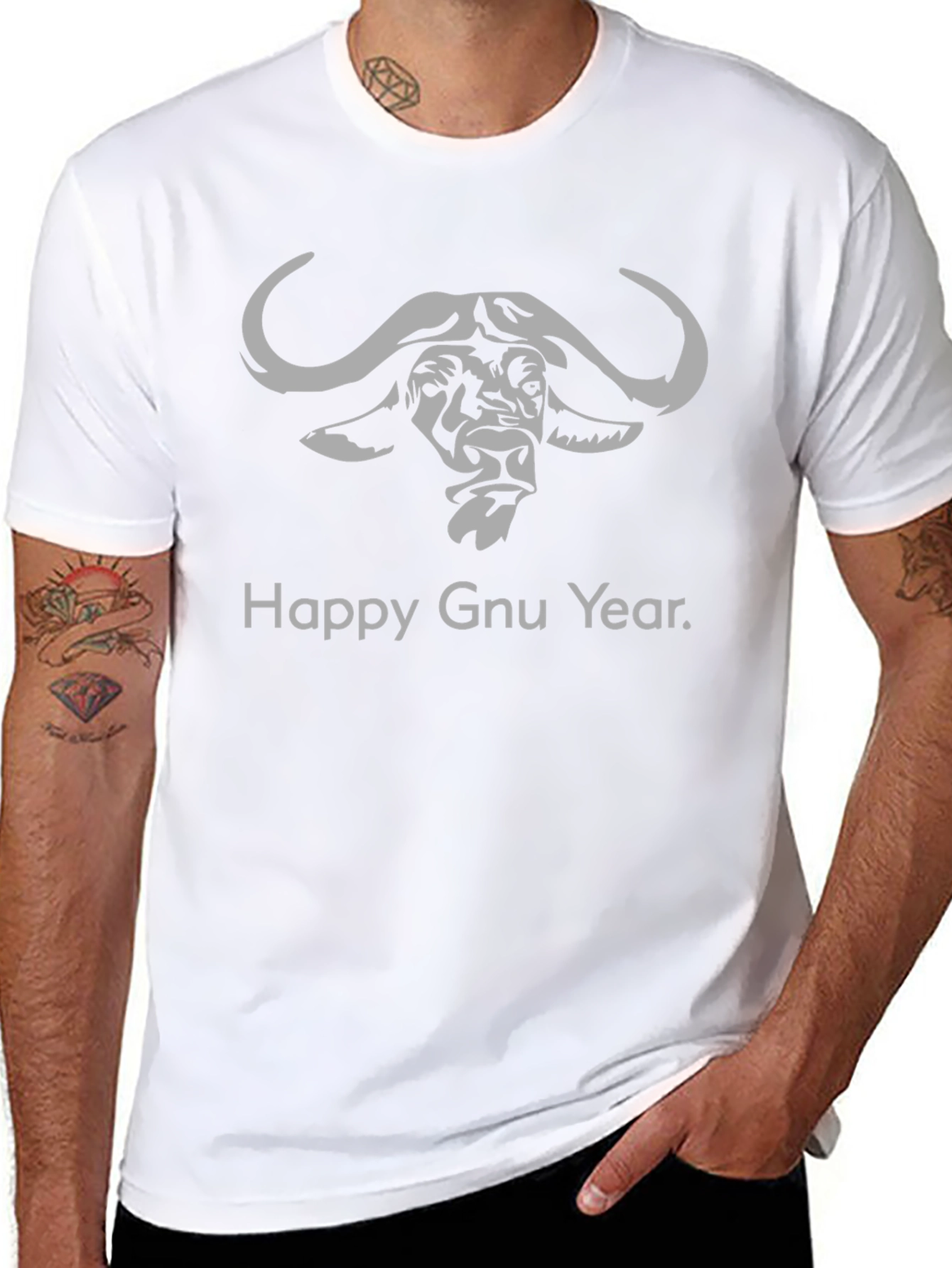Happy GNU Year T-Shirt - Unique Graphic Tee