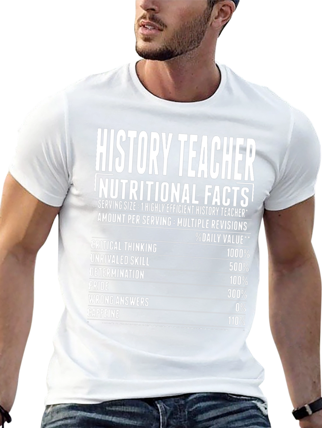 History Teacher Nutritional Facts Funny T-Shirt