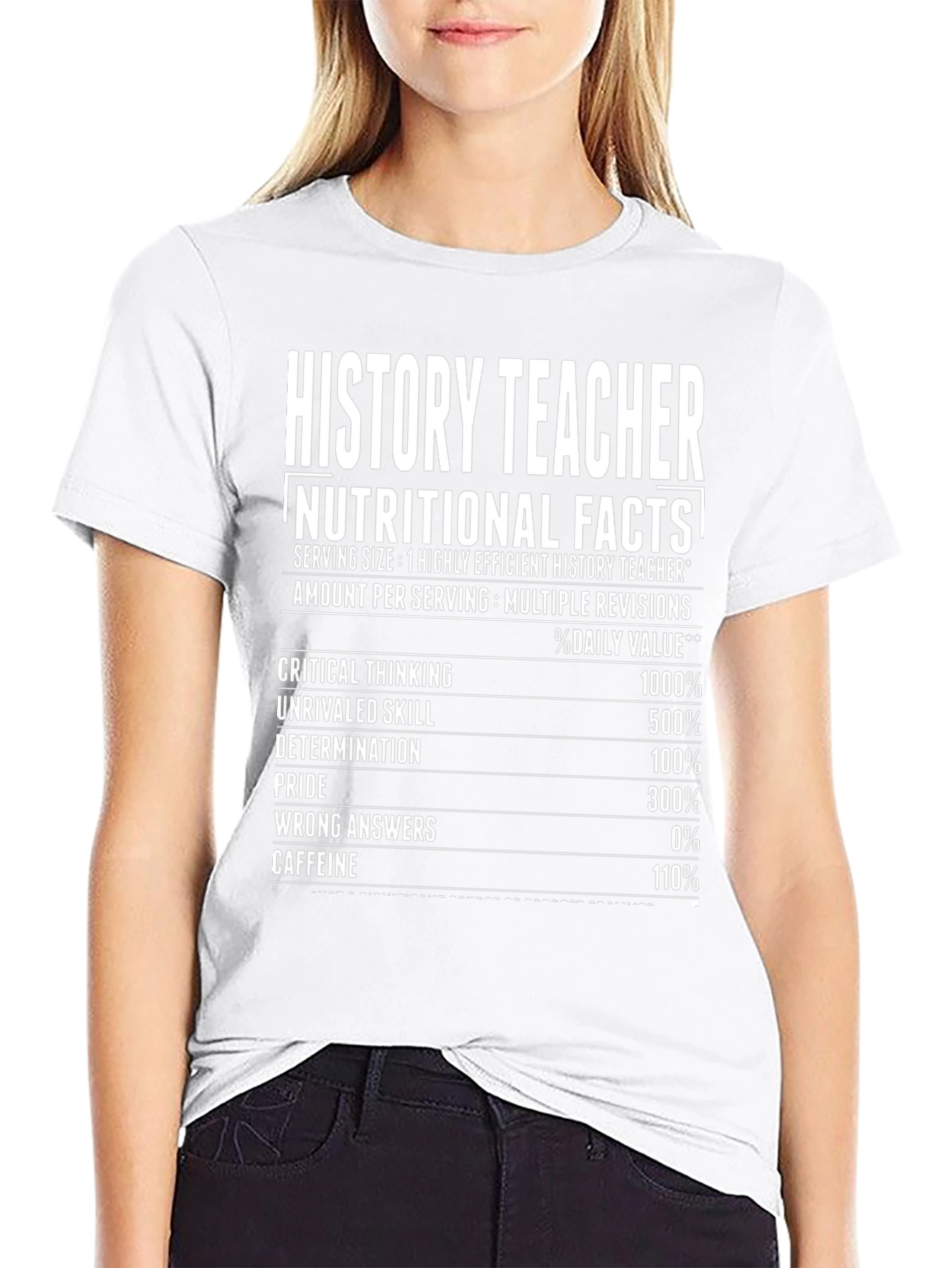 History Teacher Nutritional Facts Funny T-Shirt