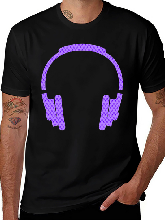 Headphone Graphic Black Tee