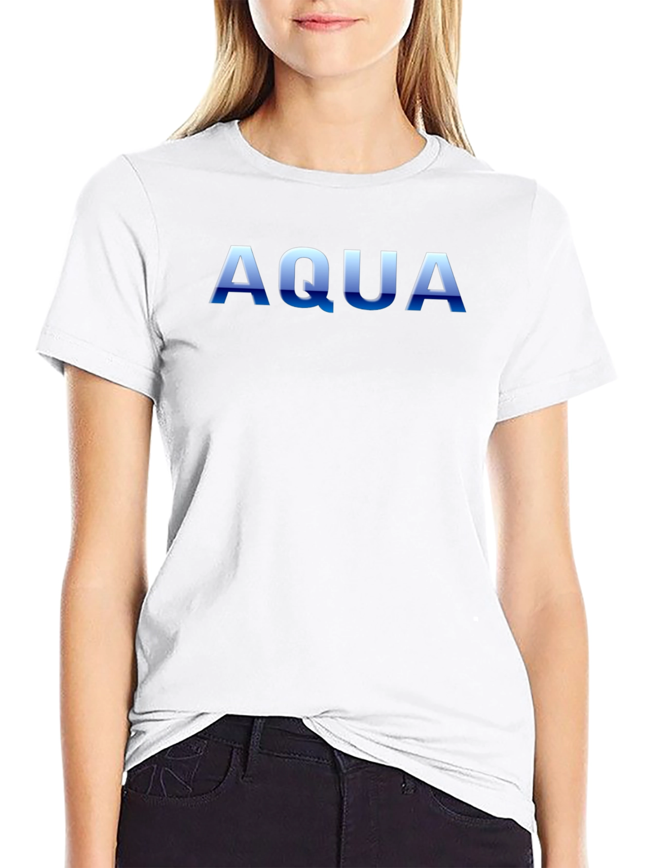 AQUA Graphic Print Mens Black T-Shirt