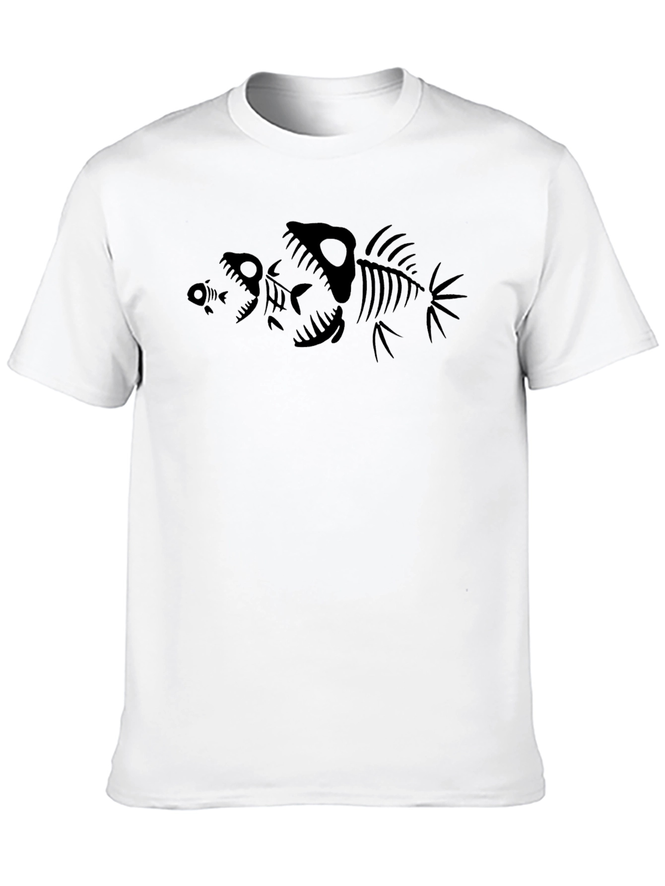 Black Fish Skeleton Graphic Tee