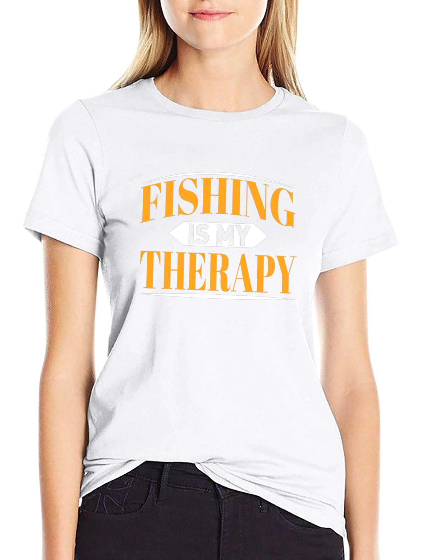 Fishing is My Therapy Black T-Shirt