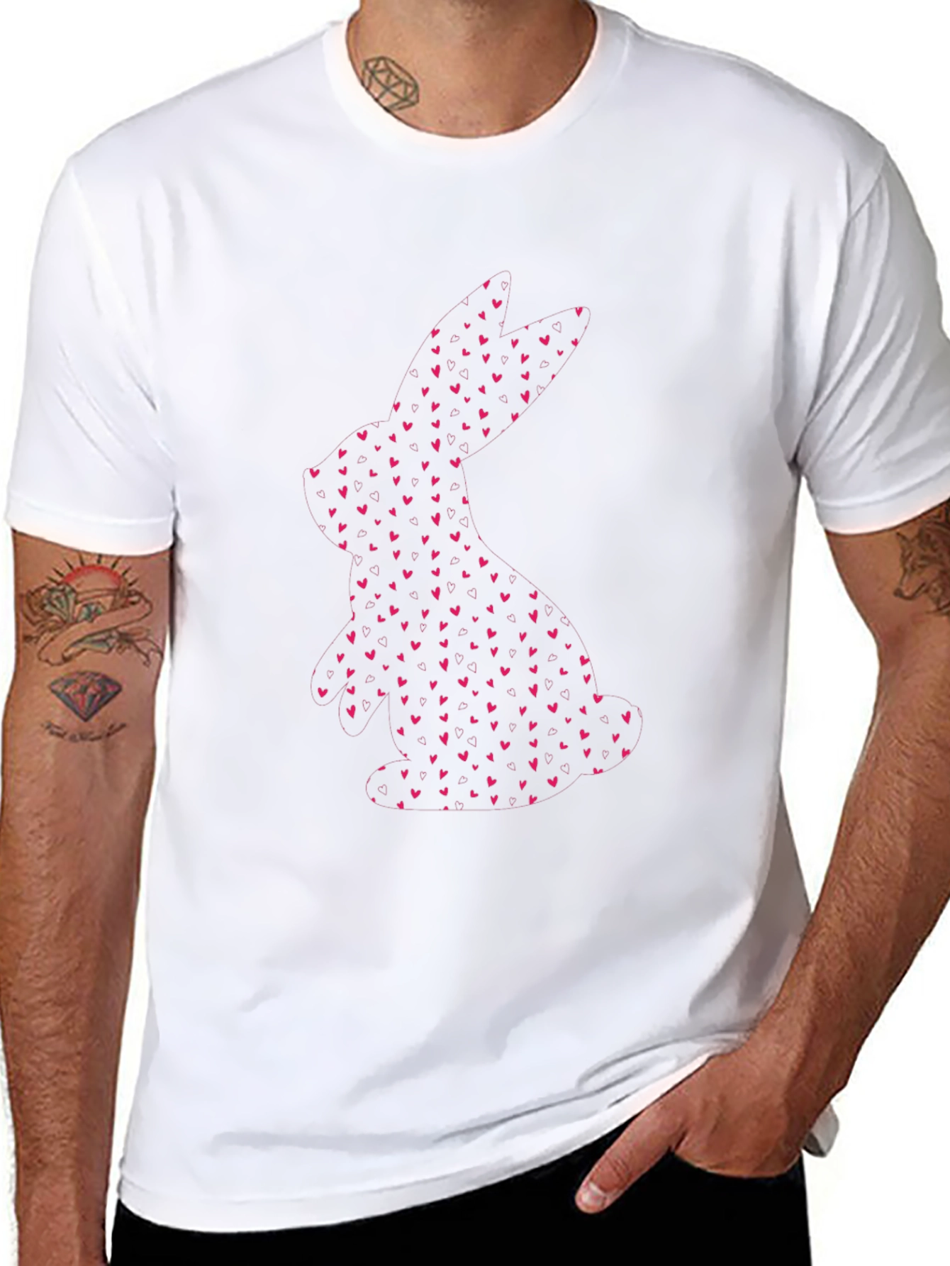 Heart Bunny Tee - Cute Graphic T-Shirt