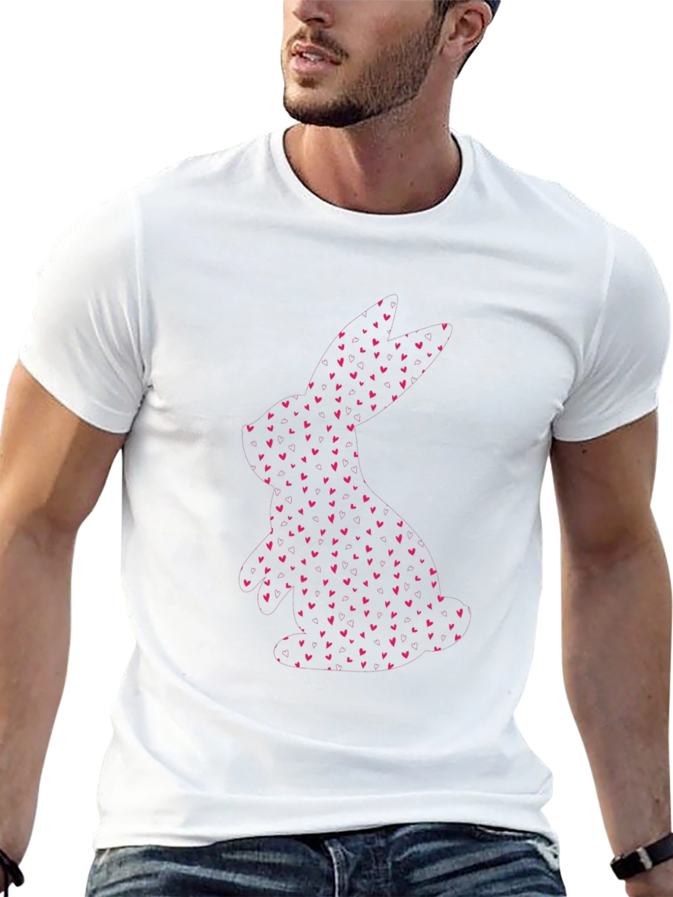 Heart Bunny Tee - Cute Graphic T-Shirt