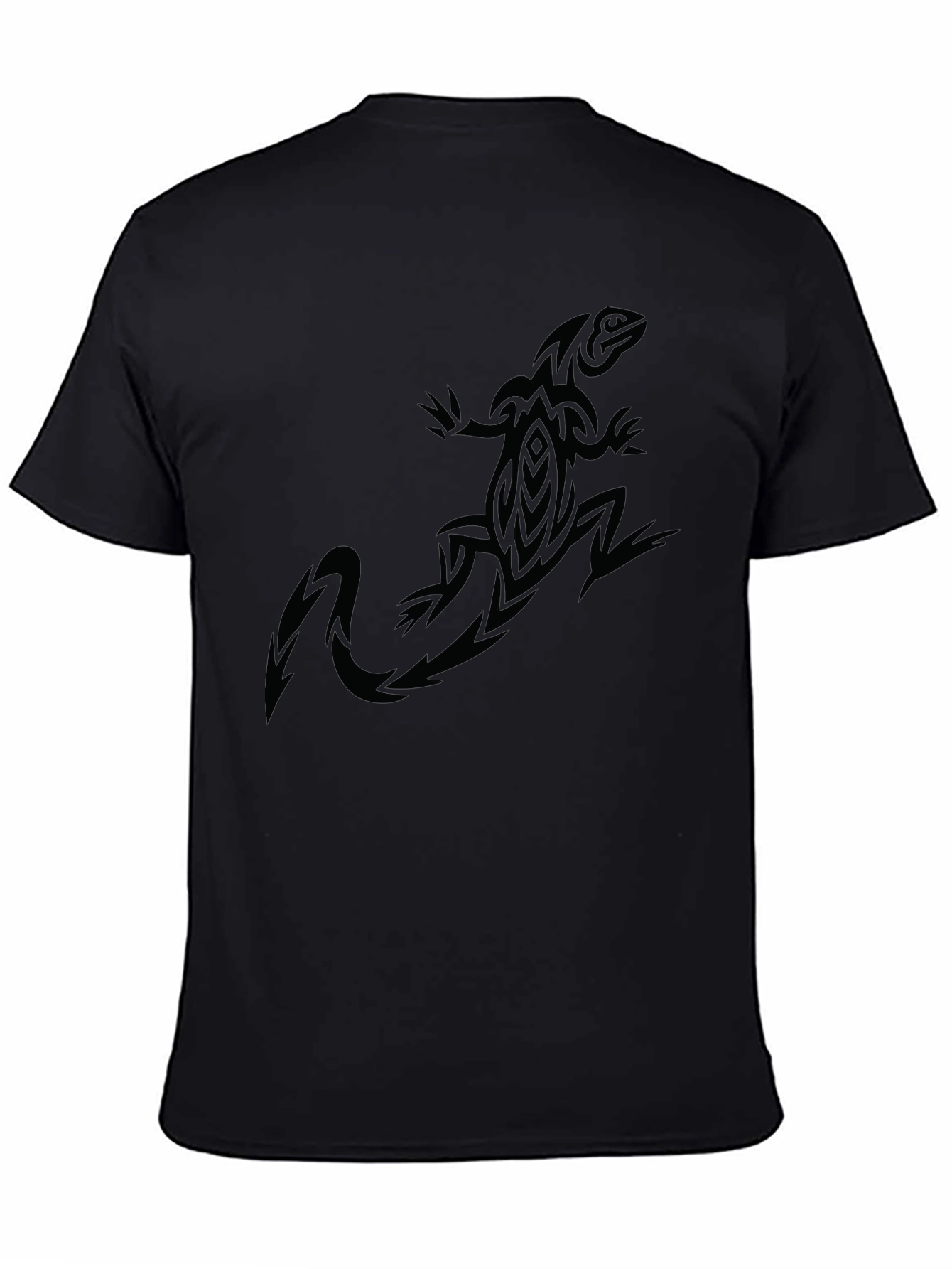 Tribal Lizard Graphic Black T-Shirt