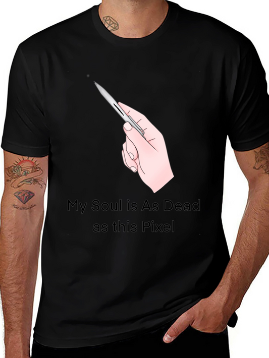 Edgy Pixel Soul T-Shirt - Dark Humor Graphic Tee
