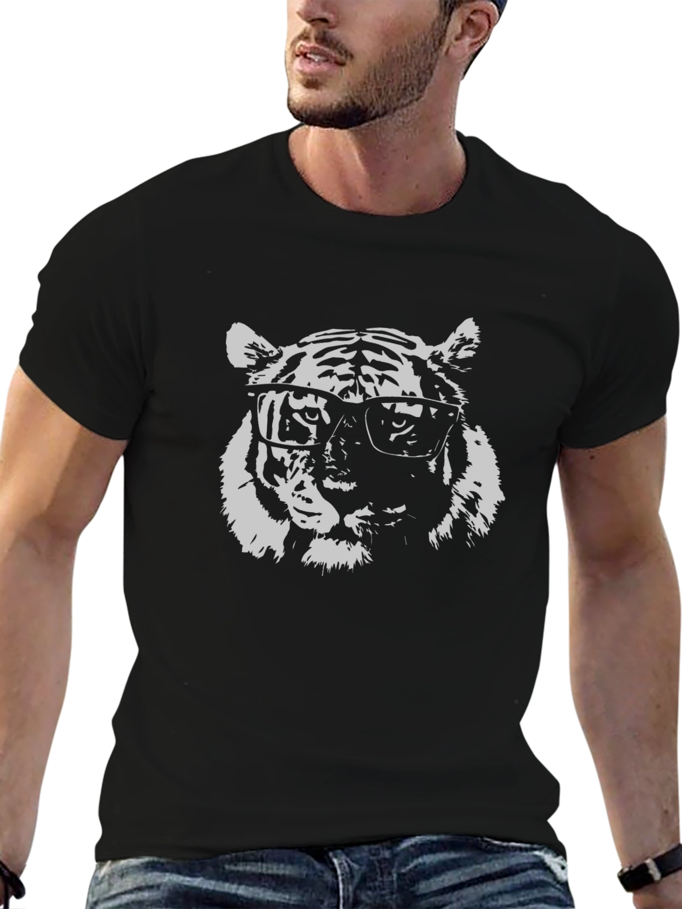 Cool Tiger Graphic Black T-Shirt