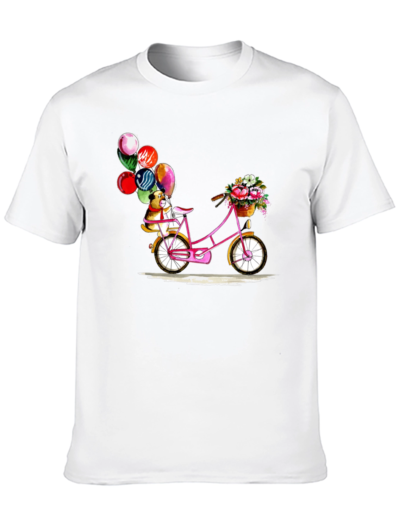 Dog on Bicycle with Balloons T-Shirt