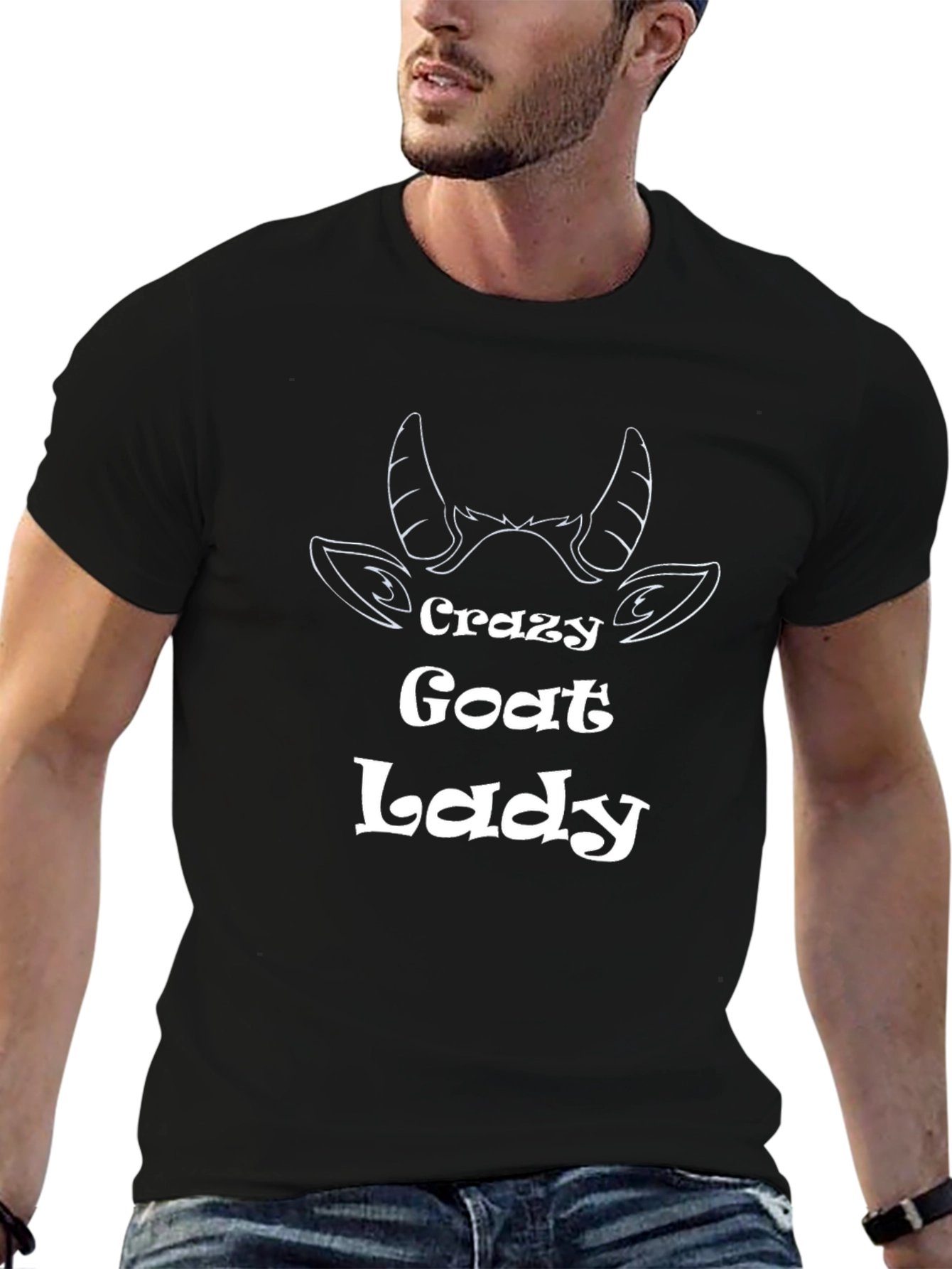 Crazy Goat Lady T-Shirt - Black Cotton Tee