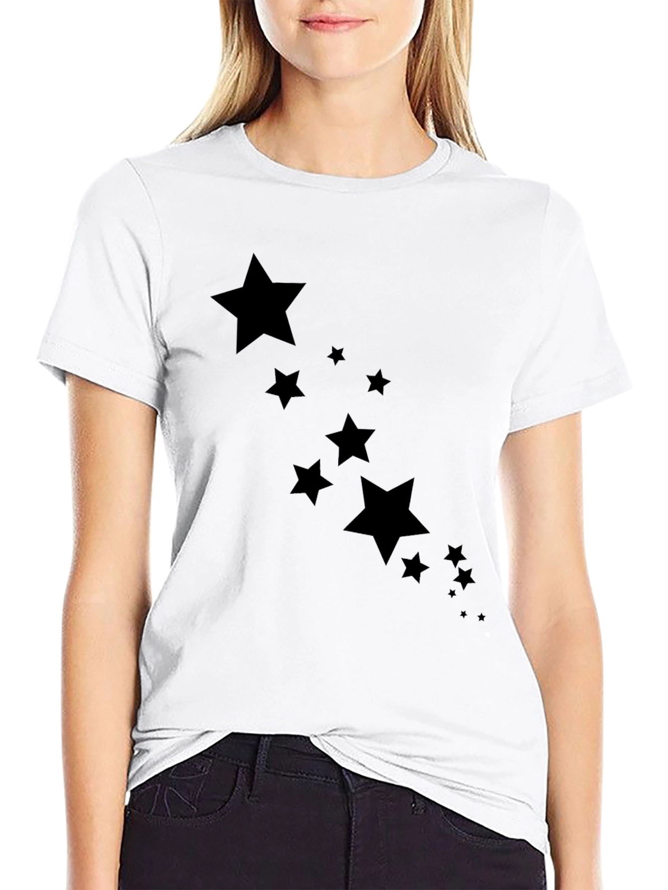 Stylish Black Star Graphic Tee