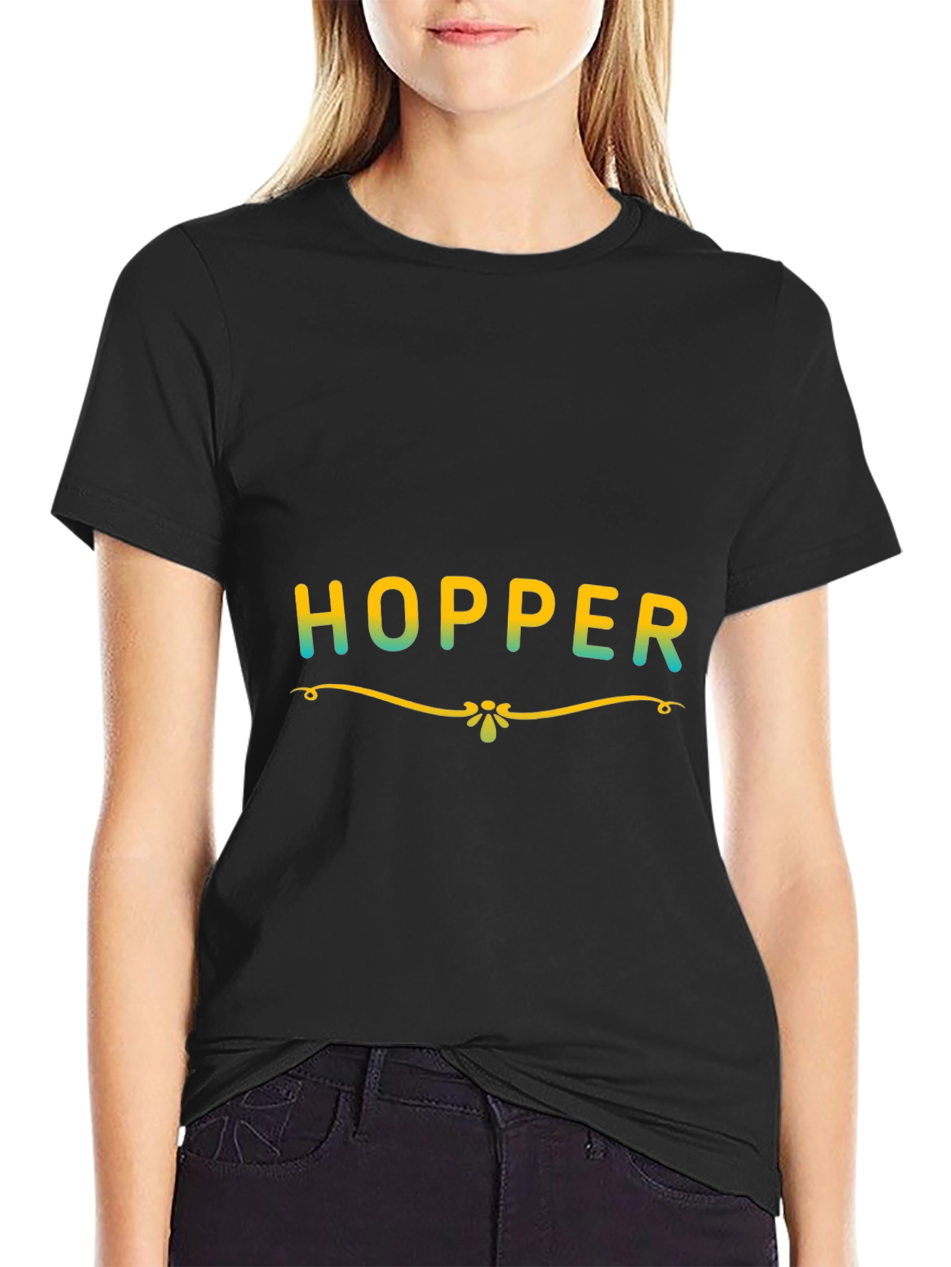 Hopper Graphic Print Black T-Shirt