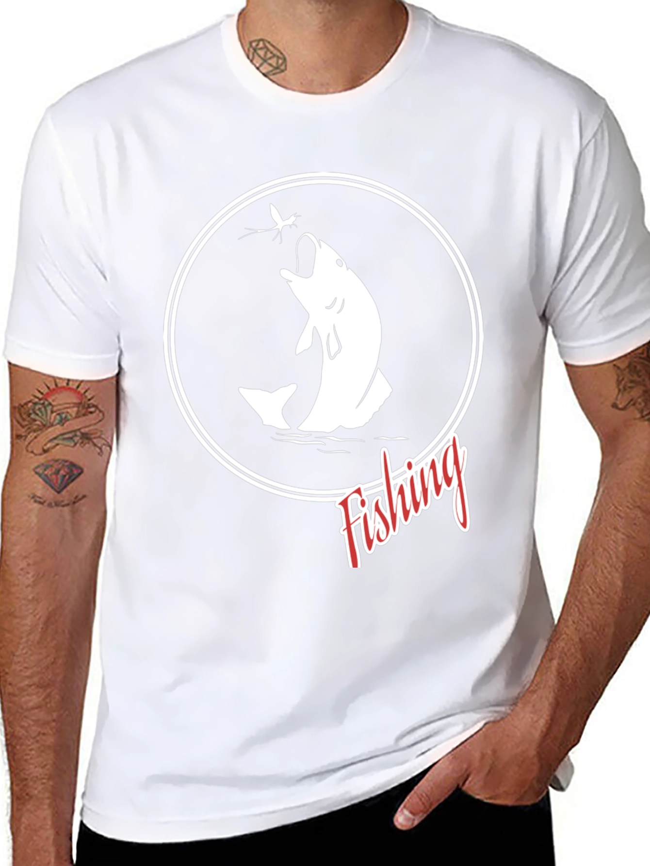 Fishing Graphic T-Shirt - Black Cotton Tee