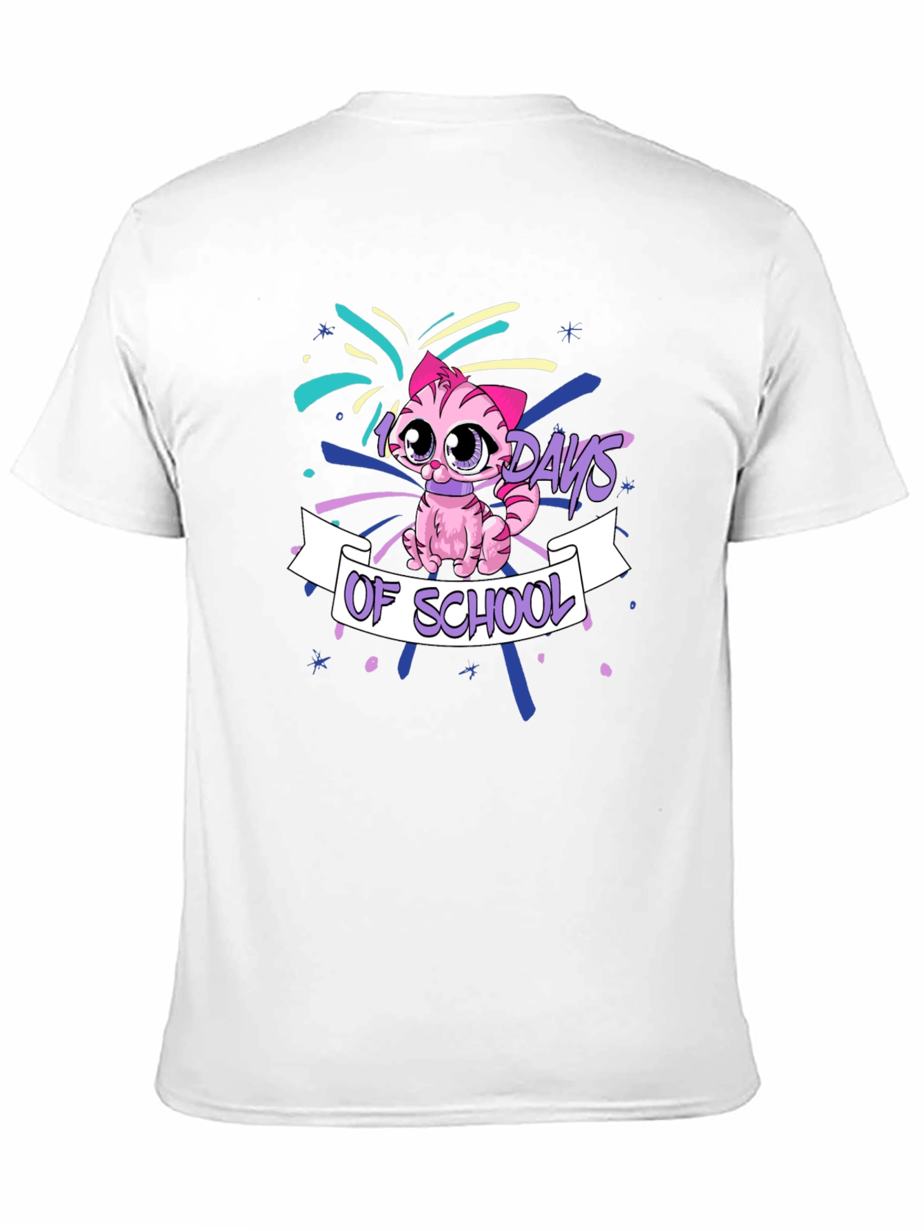 100 Days of School Pink Cat T-Shirt