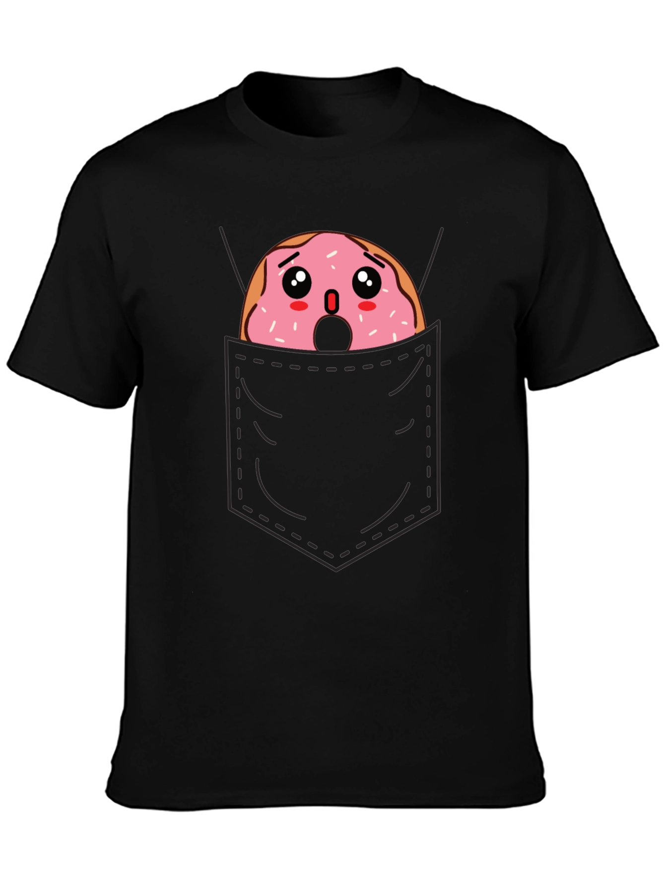 Donut in Pocket Graphic Tee - Black